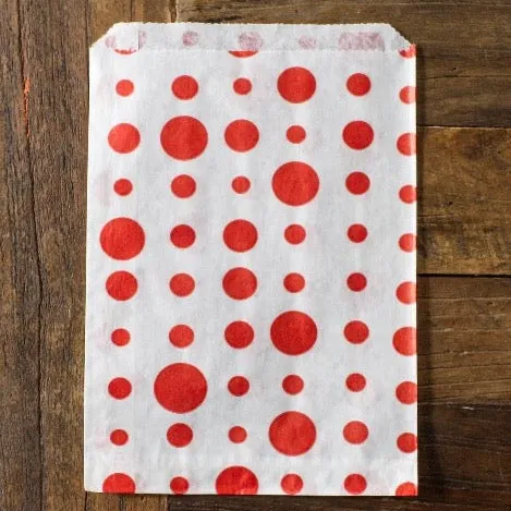 25 polka dot paper bags
