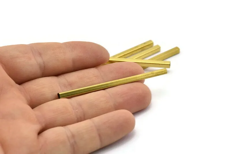 25 Raw Brass Square Tubes (3x60mm) Bs 1614