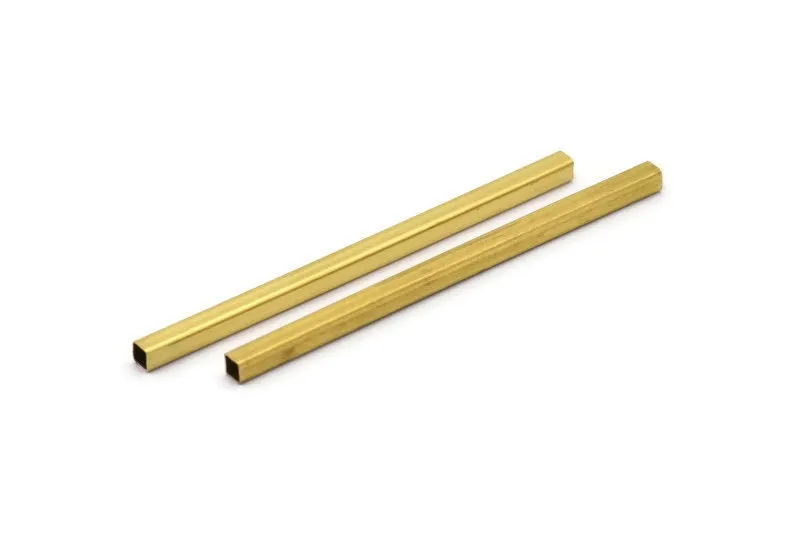 25 Raw Brass Square Tubes (3x60mm) Bs 1614