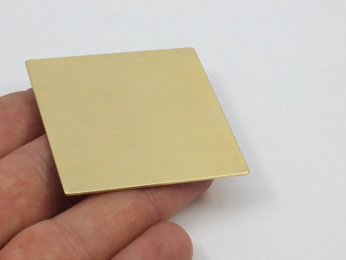 4 Raw Brass Square Blanks (50x50x0.80 Mm) D0285--c105