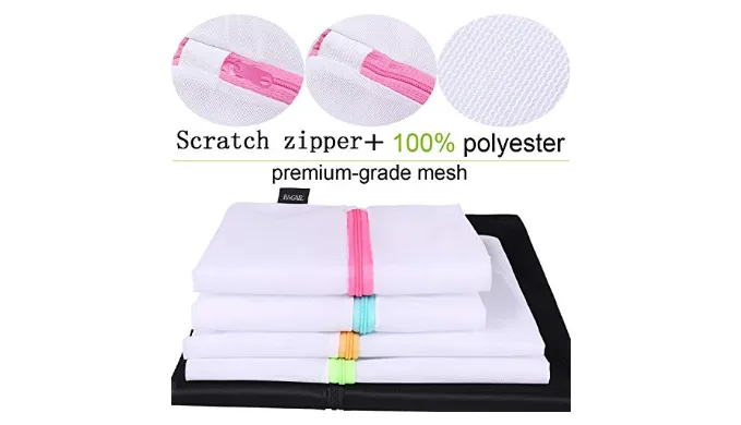 ALMOST GONE: 5 Pack Mesh Zippered Laundry Bags - 1 Extra Large, 2 Large & 2 Medium - Ships Next Day!