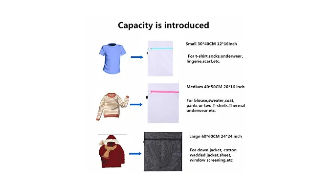 ALMOST GONE: 5 Pack Mesh Zippered Laundry Bags - 1 Extra Large, 2 Large & 2 Medium - Ships Next Day!
