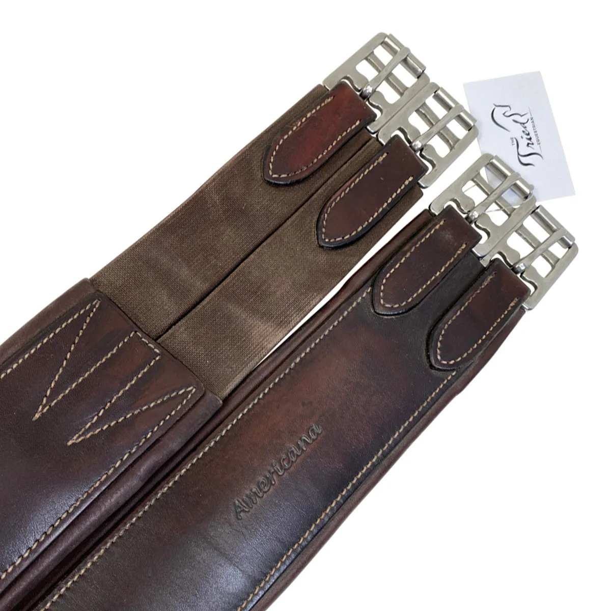 Americana Fancy Stitch Overlay Girth in Havana - 54
