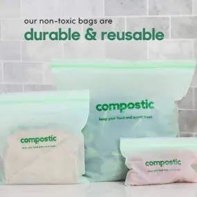 Compostic Resealable Snack Bags - 25 Count | Case of 12
