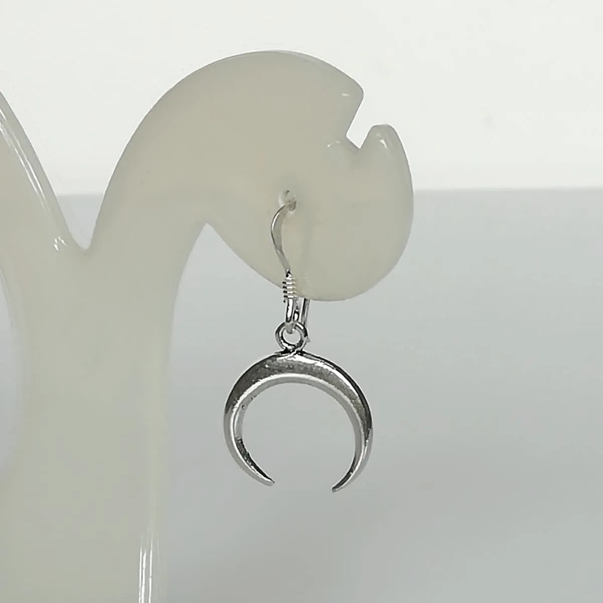 Crescent moon earrings | Silver ear danglers | Boho earrings | Celestial jewelry | Silver jewelry | E200