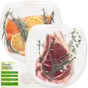 Elkanah 100% Premium Platinum Silicone Reusable Sous Vide Bags