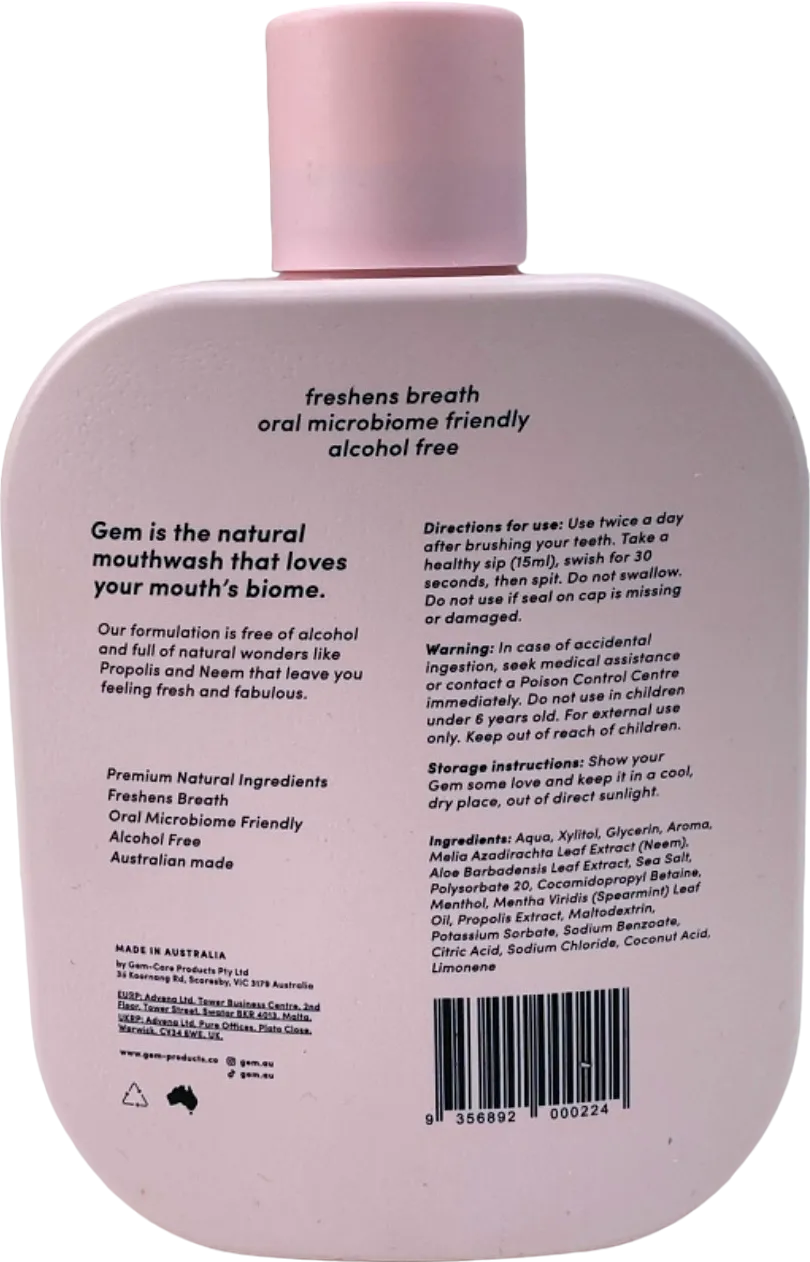 Gem Premium Natural Mouthwash Coconut Mint 500ml