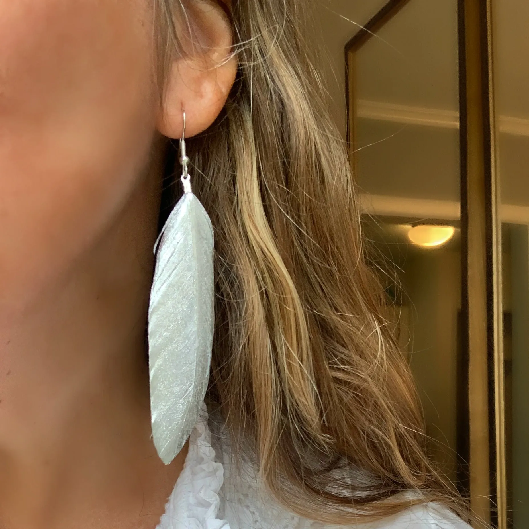 Gold and Silver 4 Feather Earrings