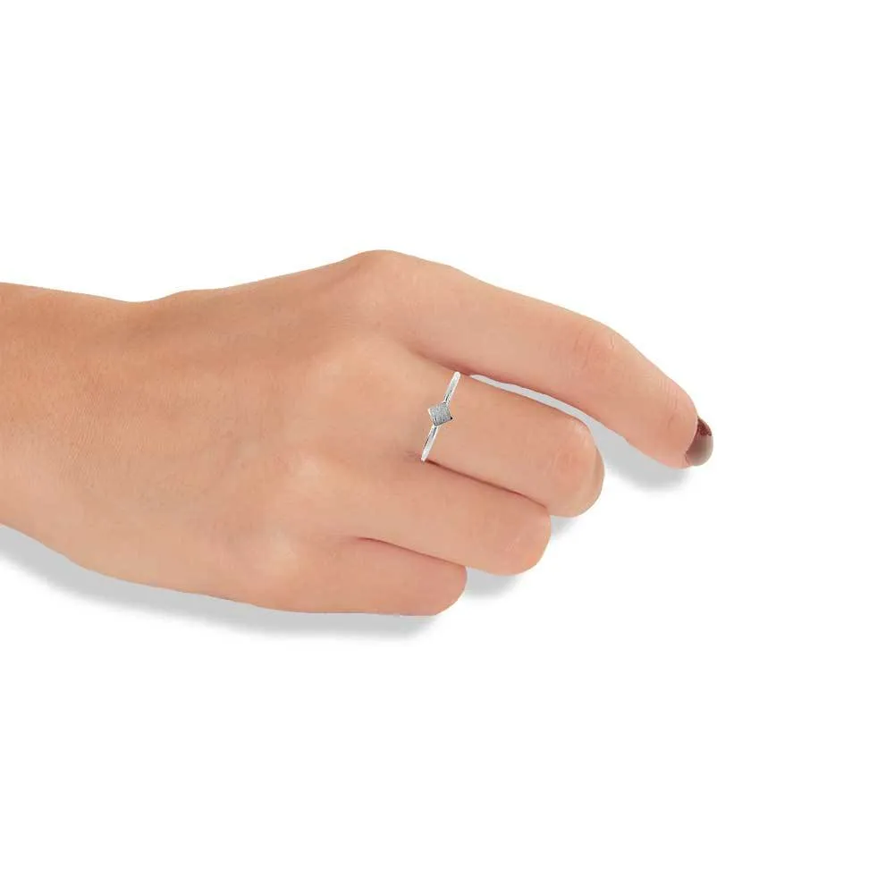 Handmade Sterling Silver Thin Ring With Small Square