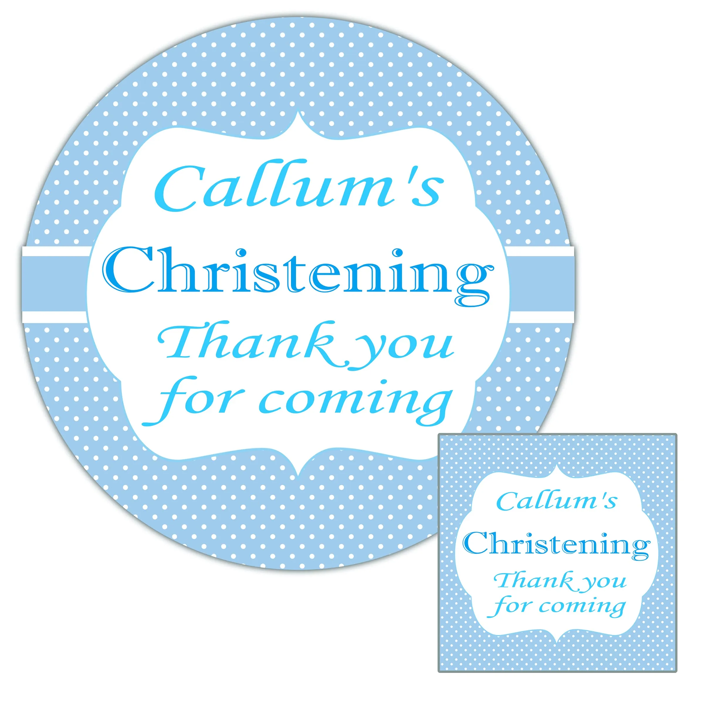 Personalised Christening Party Stickers