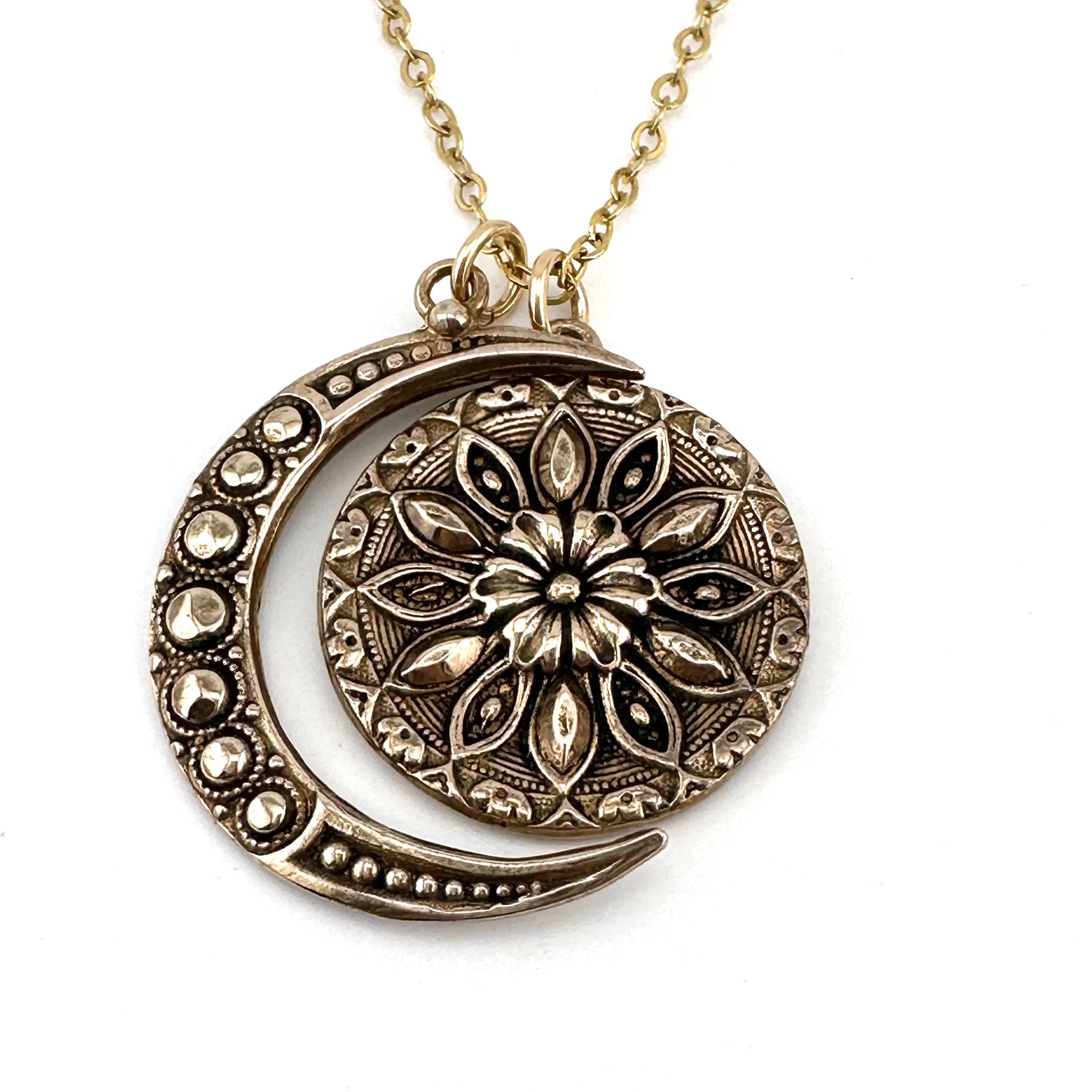 Radiance Moon Necklace Set - Bronze