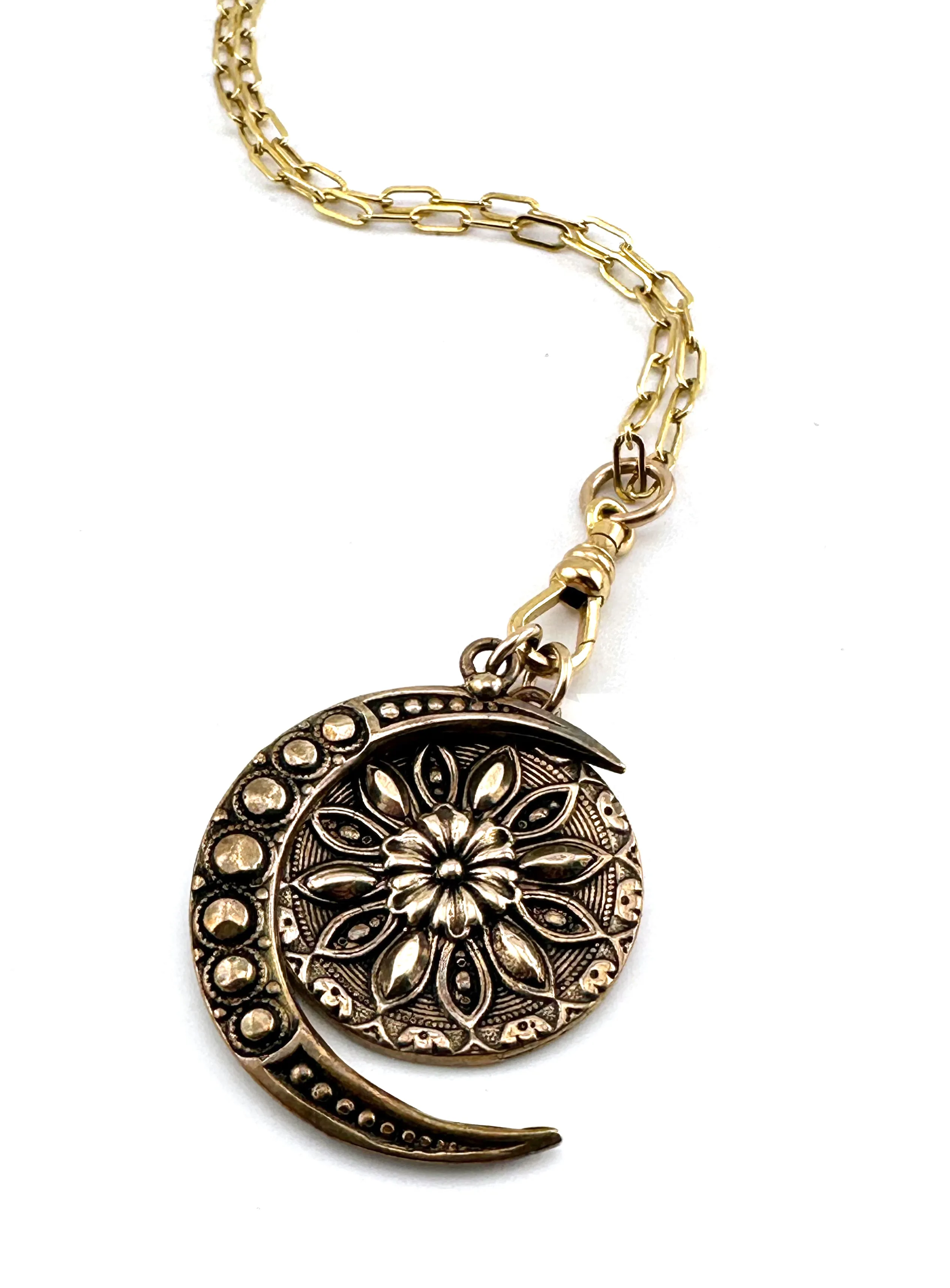 Radiance Moon Necklace Set - Bronze