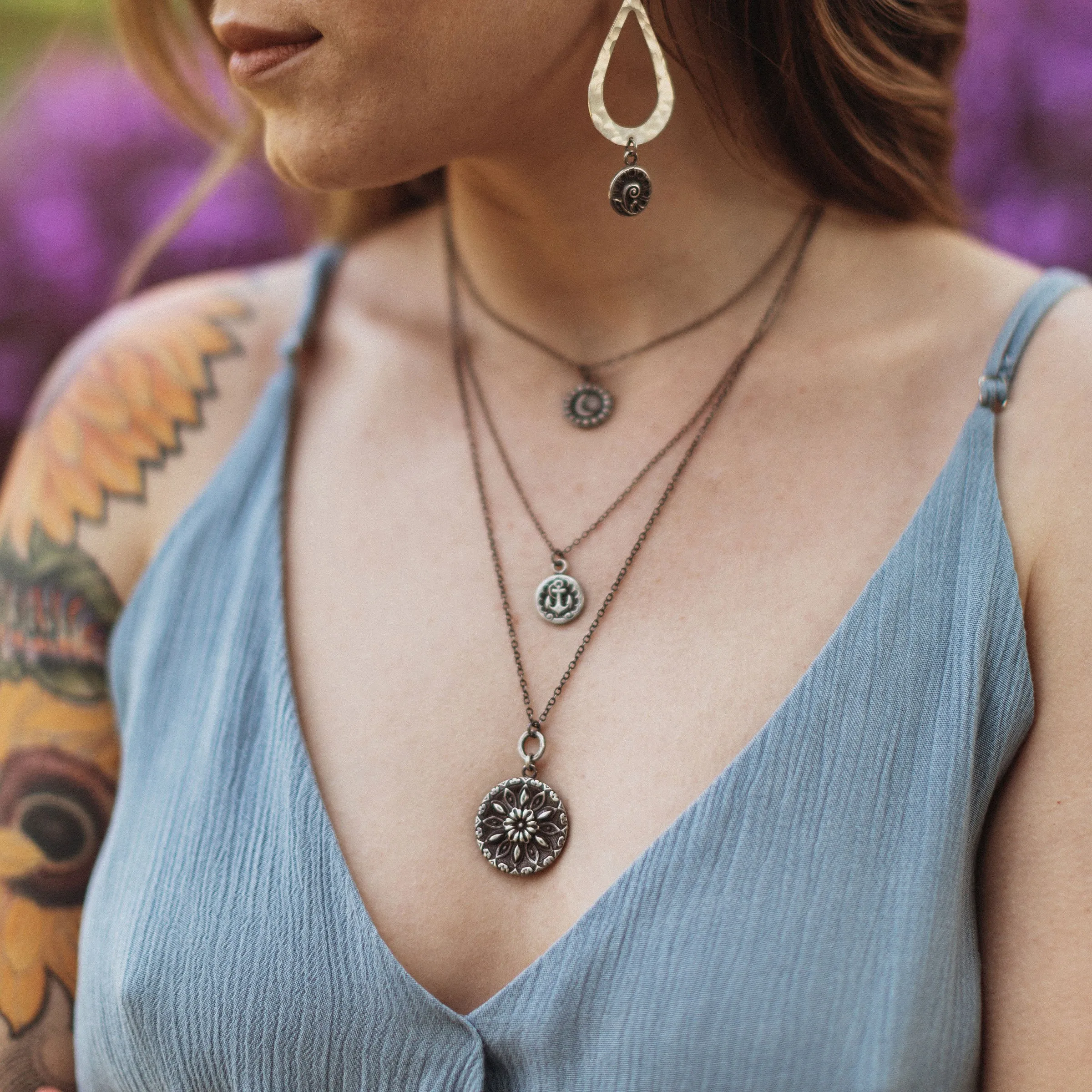 Radiance Moon Necklace Set - Bronze