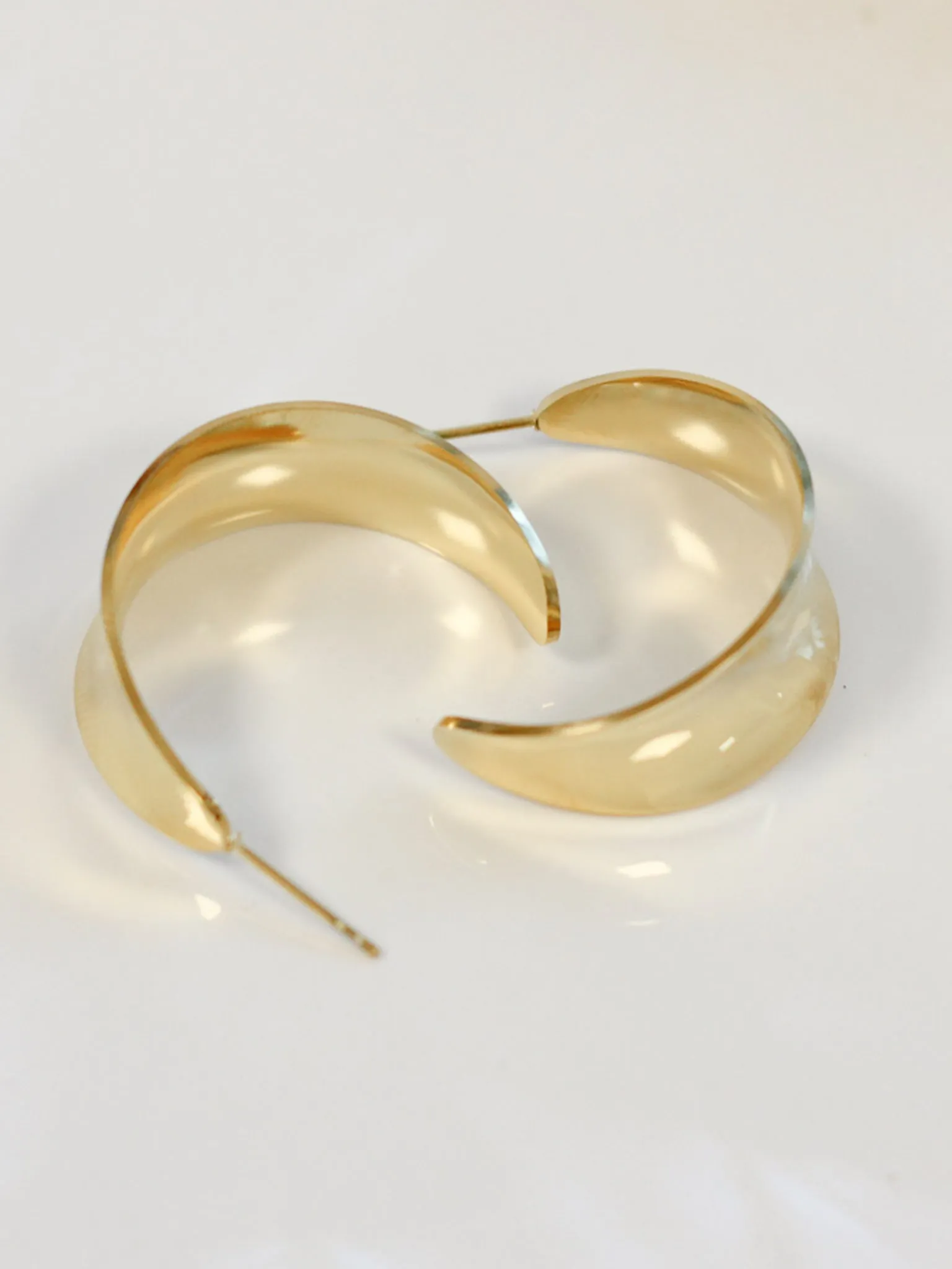 Wide Crescent Hoop Earrings