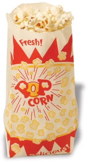 Winco Benchmark 41003 Popcorn Paper Bags 2 Ounce Unique Design Pack of 1000 | Denson CFE