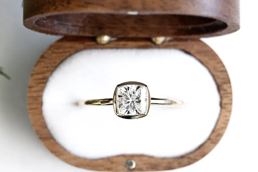 Zoe Cushion Moissanite Ring